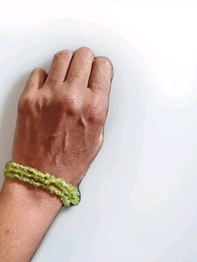 Hebei Peridot Bracelet Sterling Silver Three Strand